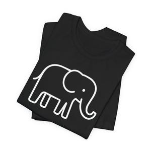 Simple Elephant Unisex Tee, Cute Animal Graphic T-Shirt, Men&#39;s Women&#39;s Clothing, Casual Top, Nature Lover Gift