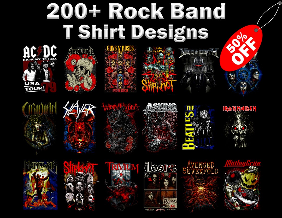 200 Rock Band T Shirt Designs 