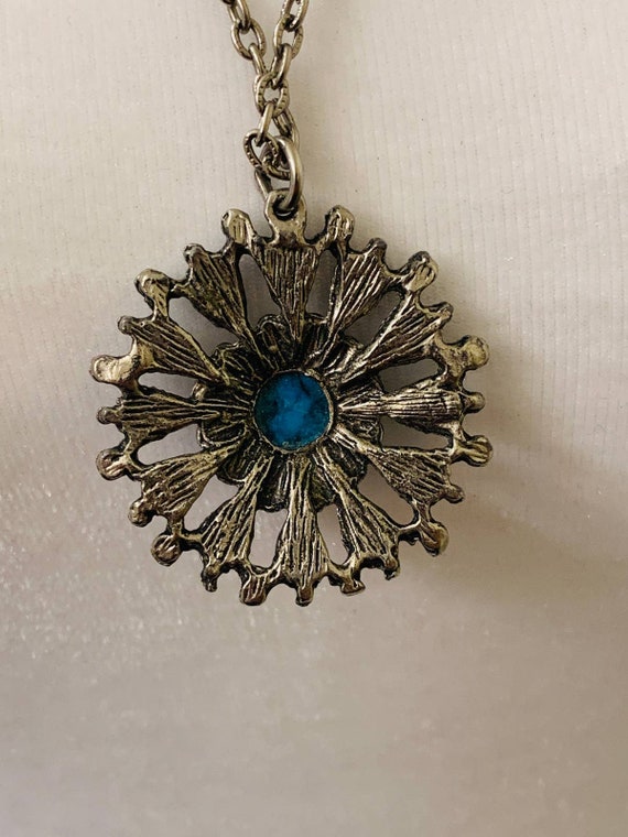 Vintage Turquoise Native American Style Medallion… - image 6