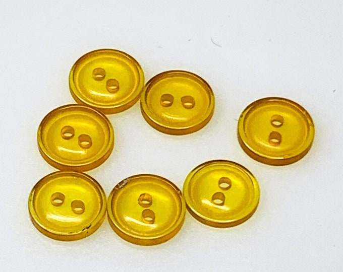 Half Inch Button Set of 7 Vintage Small Yellow Buttons Half Inch Diameter - Etsy