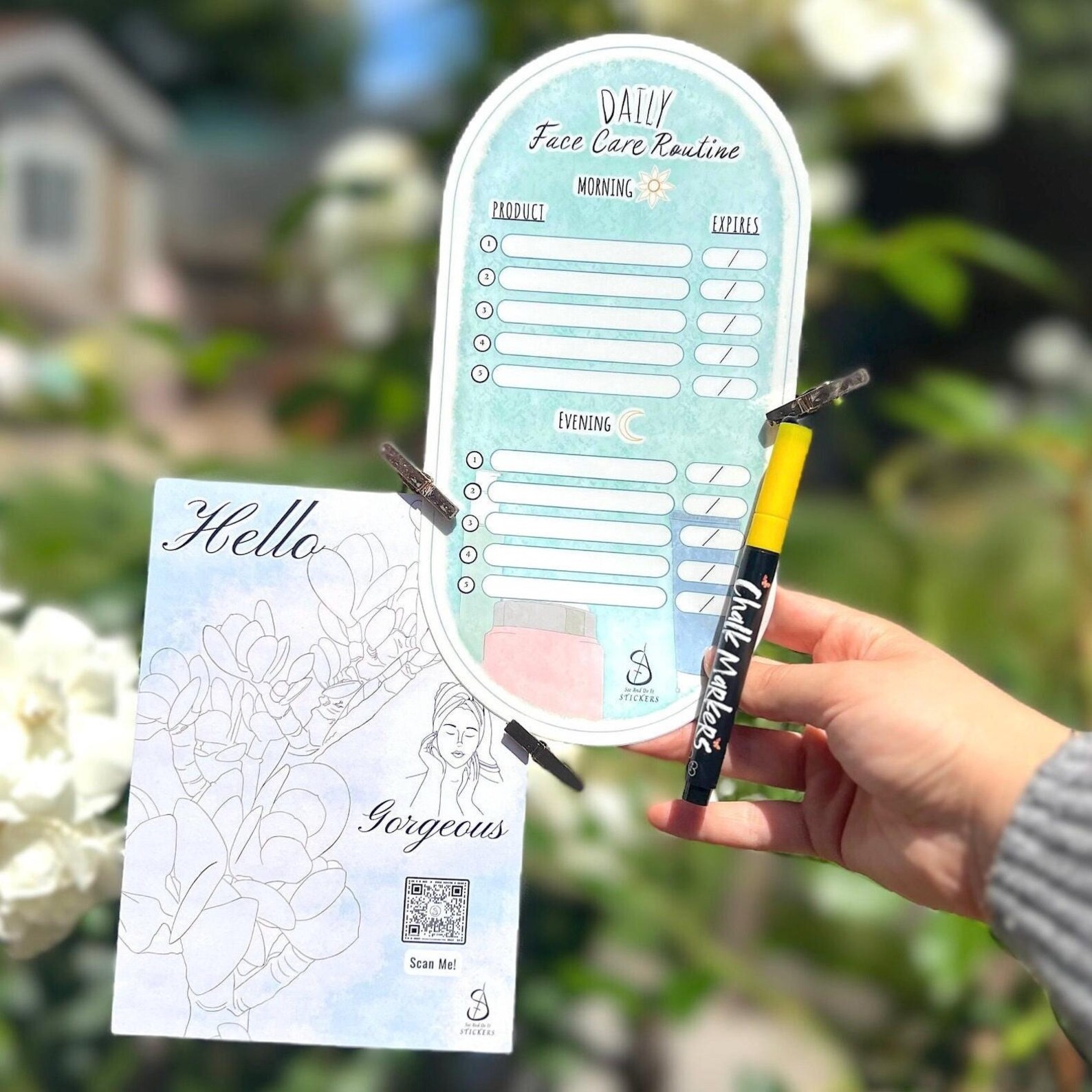 Daily Face Care Routine Sticker System - Etsy
