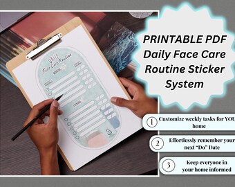 Printable Skincare Routine Sticker System, ADHD Self-Care Organizer (Digital Download)