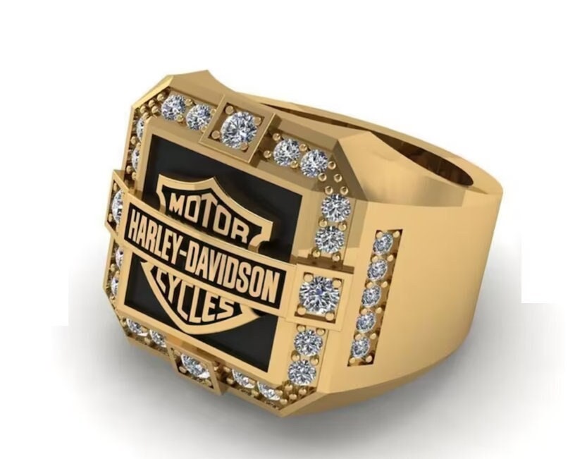 Mens gold harley davidson rings sale
