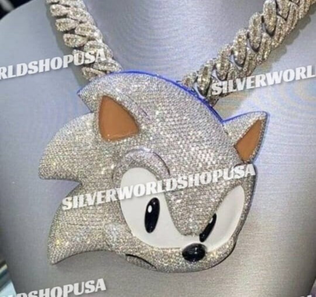 925 Sterling Silver Cartoon Pendant, Men's Pendant, Iced Out Cartoon Pendant, Hip Hop Cartoon