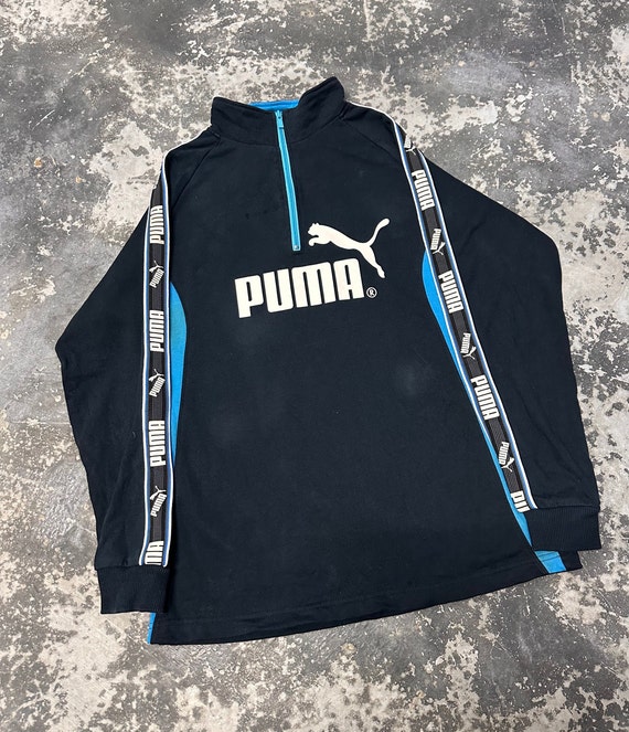 Vintage Puma Cougar Crewneck Sweatshirt Small Vintage Y2K Puma Big Logo Spell Out Sided Tape Sportswear Sweater Puma Sport Navy Blue Jumper Etsy UK