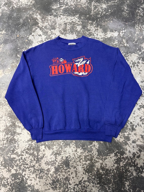 Vintage 90s Howard University Sweatshirt Howard Crewneck Howard University Sweater Pullover Howard University Print Logo Blue X large Etsy