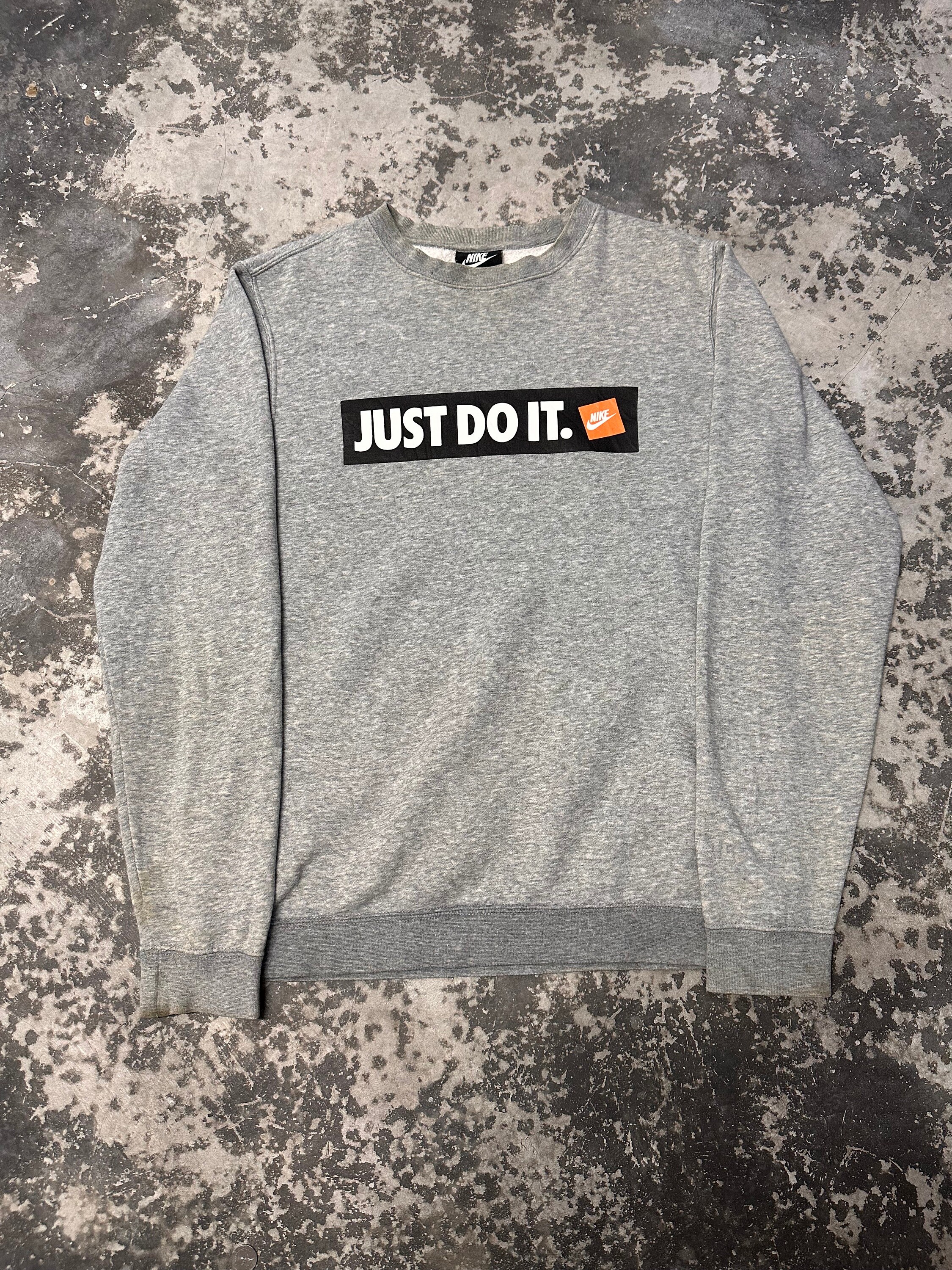 Vintage Nike Just Do It Sweatshirt Nike Swoosh Just Do It Crewneck Nike  Sportswear Jumper Nike Air Sports Sweater Size L Grey Color - Etsy