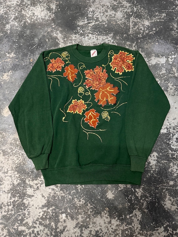 Vintage 90s Jerzees Maple Leaf Art Sweatshirt Mapl