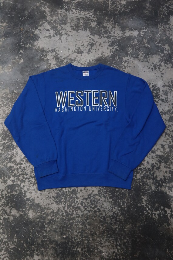 Vintage Western Washington University Sweatshirt Washington Crewneck Washington Sweater Western Washington Vikings Print Logo Etsy UK
