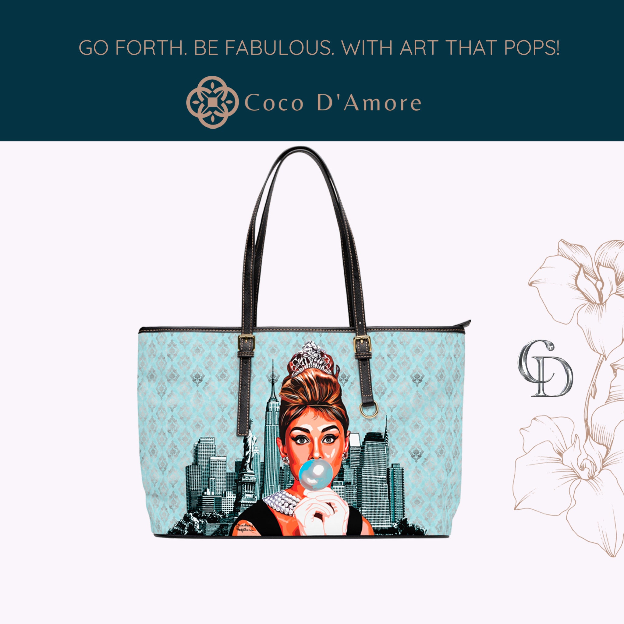Shopper bag in cotone stampa Diva AUDREY HEPBURN Pop Art idea regalo Natale  - compleanno - amica - Stampa mania