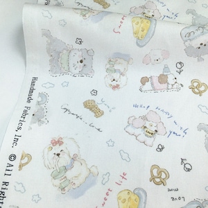 Cute Dog Fabric Cartoon Fabric Animal fabric By Half Yard 100% Cotton Fabric