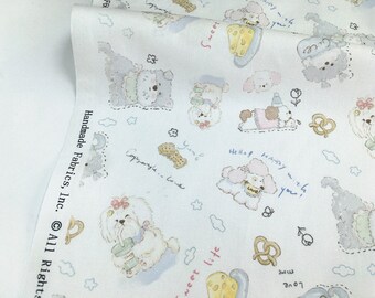 かわいい犬の生地 漫画の生地 動物の生地 半ヤード 100% コットン生地
