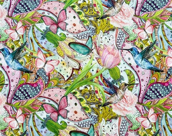 Beautiful Fabric Floral Fabric Flower Fabric Poplin Cotton Fabric By Half Yard