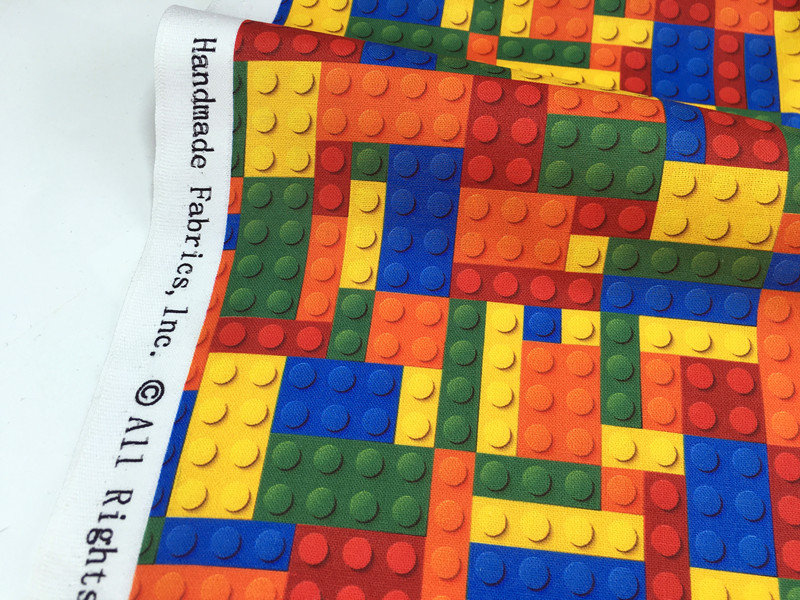 Beautiful Fabric Building Block Fabric Toy Bricks Fabric Cotton Fabric by Half Yard Etsy