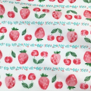 Beautiful Fabric strawberry Fabric Flower Fabric 100% Cotton Fabric By Half Yard
