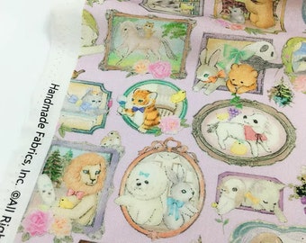 ヴィンテージアニマル生地：キッチュなレトロスタイル（0.5m×1.48m