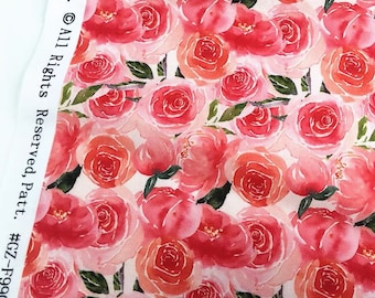 Flower Fabric Floral Fabric Flowers Fabric Rose fabrics By Half Yard