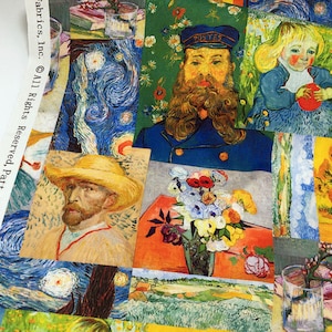Beautiful Fabric Vintage Fabric World famous paintings Fabric Cotton Fabric By Half Yard
