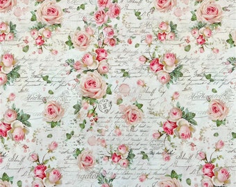 Beautiful Fabric Vintage Floral Fabric Flower Fabric Cotton Fabric By Half Yard