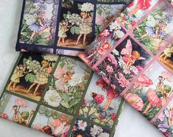 Vintage Retro Flower Fairy Fabric Cotton Fabric floral fabric By Half Yard