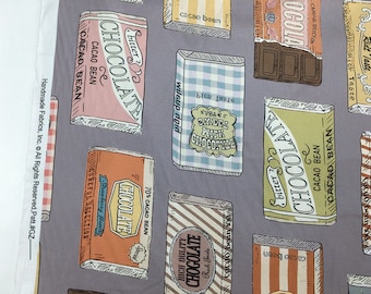 Beautiful Fabric Chocolate Fabric Vintage Fabric Cotton Fabric Food Fabric By Half Yard