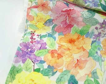 Beautiful Flower Fabric Floral Fabric Flowers Fabric Daisy fabrics By Half Yard 100% Cotton Fabric
