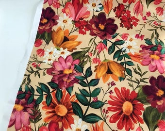 Beautiful Flower Fabric Floral Fabric Flowers Fabric fabrics By Half Yard