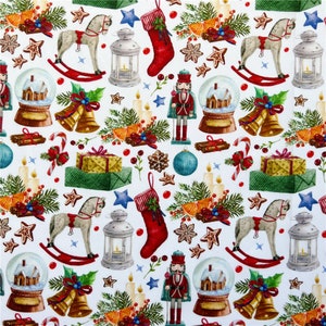 Beautiful Fabric Christmas Fabric Christmas bell Fabric Cotton Fabric By Half Yard