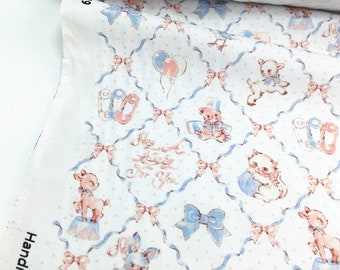 Vintage Retro Cute bow Fabric Cotton Fabric Animal Toy fabric sheep Fabric By Half Yard
