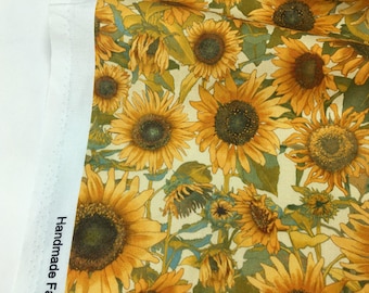 Summer Flower Fabric Floral Fabric Flowers Fabric Sunflower fabrics By Half Yard