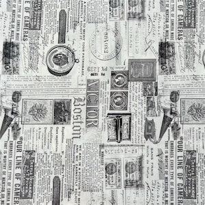 Beautiful Fabric Vintage Newspaper Fabric Retro Fabric Cotton Fabric By Half Yard