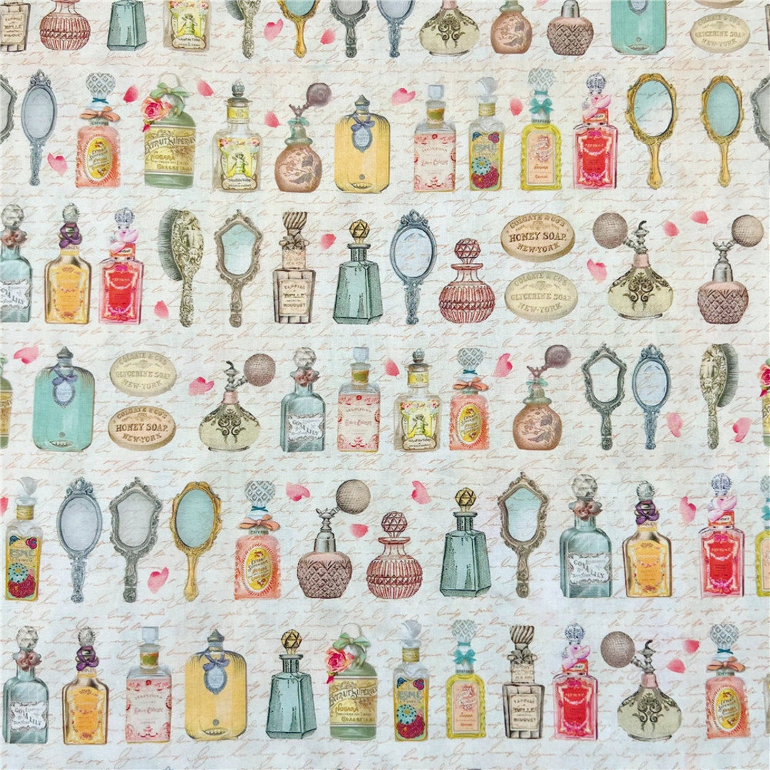 Beautiful Fabric Vintage Fabric Perfume Fabric Cotton Fabric Etsy