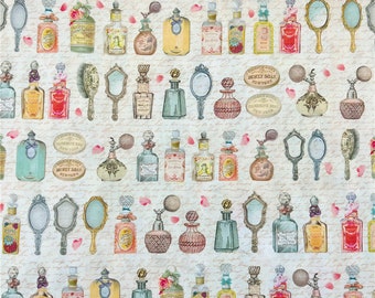 Beautiful Fabric Vintage Fabric perfume Fabric Cotton Fabric By Half Yard