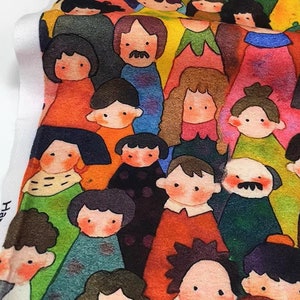 Cartoon Cute Fabric Cotton Fabric Family fabric By Half Yard Boy,Girl,Woman,Man