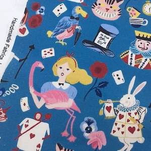 Vintage Retro Alice Fabric Cotton Fabric butterfly fabric Poker Fabric By Half Yard