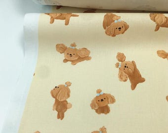 Cute Dog Fabric Cartoon Fabric Animal fabric By Half Yard 100% Cotton Fabric