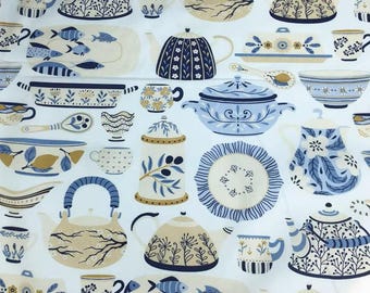 Beautiful Fabric Teapot Fabric Cup Fabric Cotton Fabric By Half Yard