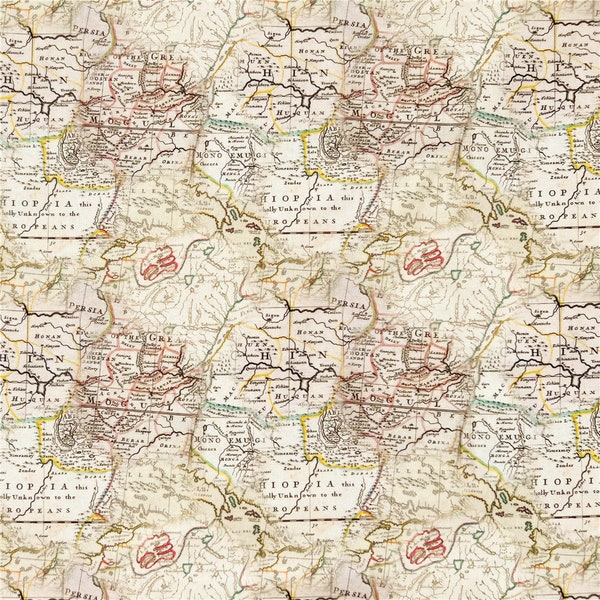 Beautiful Fabric Vintage Map Fabric Retro Fabric Cotton Fabric By Half Yard