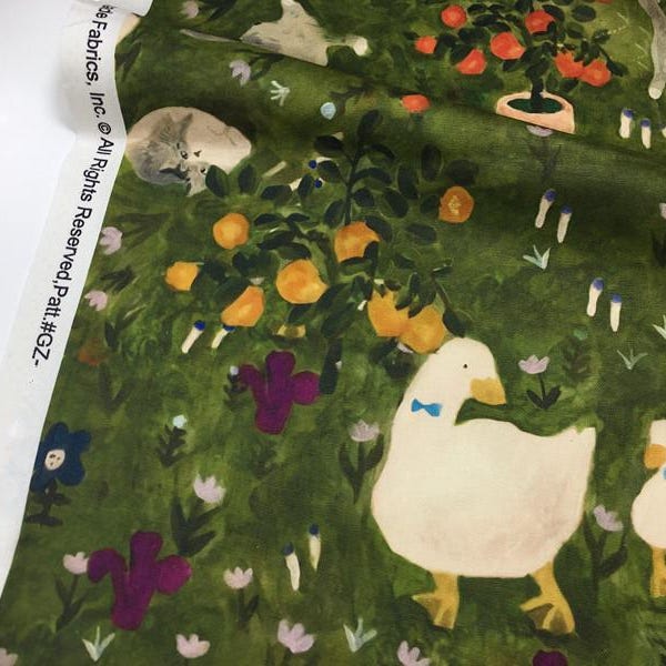 Cartoon Cute Duck Fabric Cotton Fabric Animal fabric By Half Yard