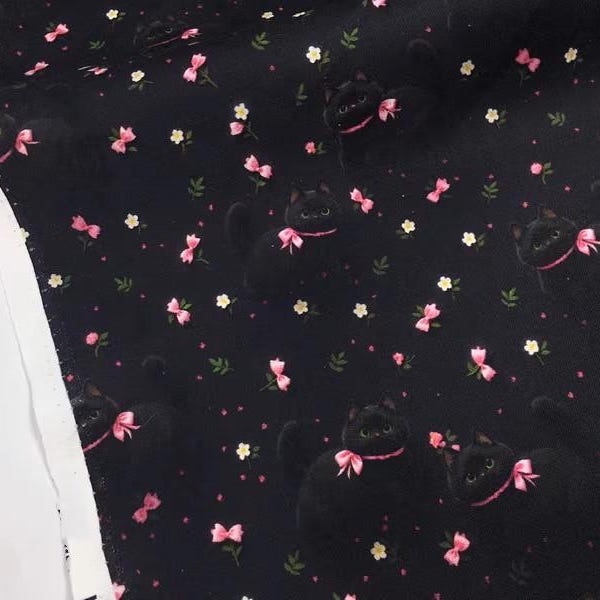 Cute Cat Fabric 100% Cotton Fabric kitten Fabric Kittens Fabric Animal fabric By Half Yard
