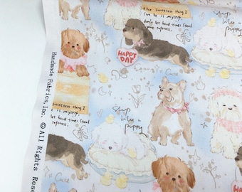 Cute Dog Fabric Cartoon Fabric Animal fabric By Half Yard 100% Cotton Fabric