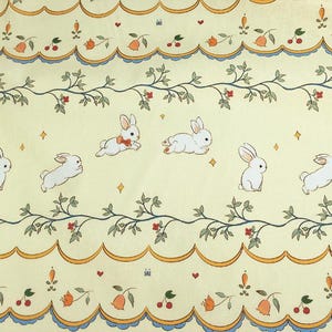 Cute Fabric Rabbit Fabric Animal Fabric 100%Cotton Fabric By Half Yard Floral,Flower