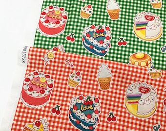Beautiful Fabric strawberry Fabric Flower Fabric Cotton Fabric By Half Yard Milk, ice cream, bread, cake
