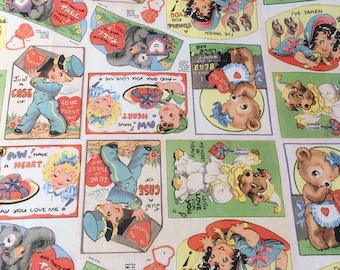 Vintage Retro Cute Fabric 100% Cotton Fabric Doll fabric By Half Yard Girl,Boy,animal