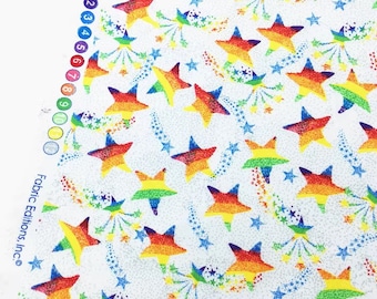 Rainbow Fabric Star Fabric Shiny Fabric  By Half Yard