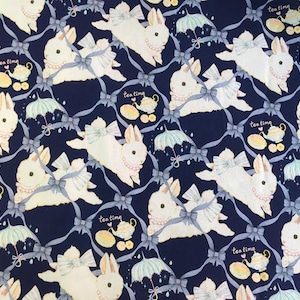 Cute Fabric Cartoon Fabric 100% Cotton Fabric Animal fabric By Half Yard Rabbit Fabric