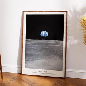 NASA Earthrise Apollo 8-missieposter gezien vanaf de maan