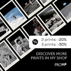 The image is a collage of various photographs depicting space exploration, including images of the moon, the International Space Station, and the Apollo 11 moon landing.