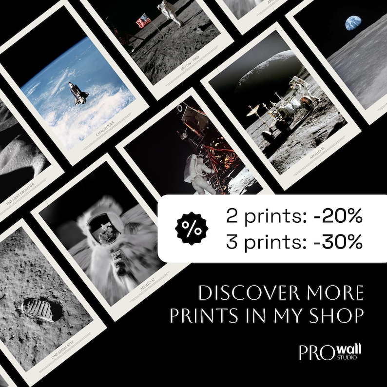The image is a collage of various photographs depicting space exploration, including images of the moon, the International Space Station, and the Apollo 11 moon landing.