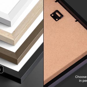 a selection of different frame sizes and styles, with a warning that the frame size should be chosen based on personalisation.